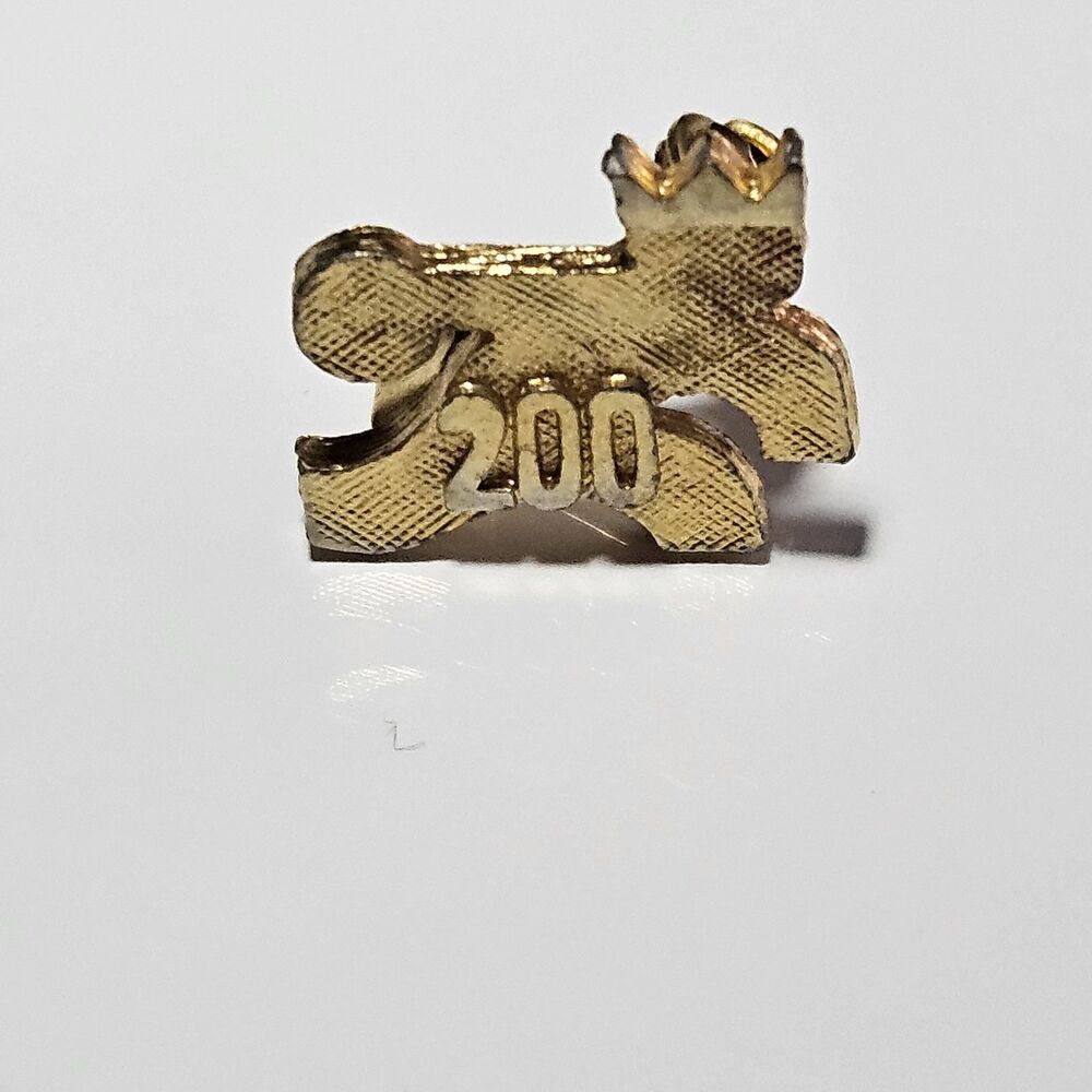 Vintage 200 Perfect Score Brunswick Bowling Gold Tone Vintage Lapel Pin
